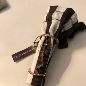 Henri Bendel Luxe Double Chain Ring ROSE GOLD 7